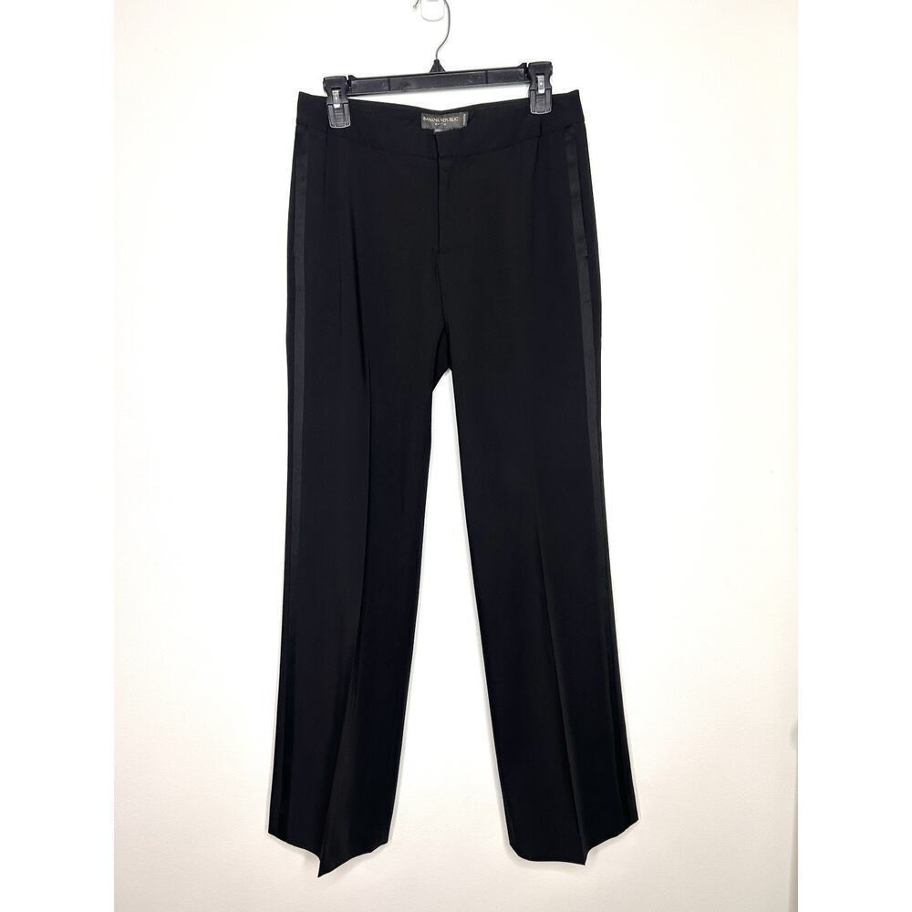 Banana Republic Martin Fit Dress Pants Sz 4 Side Stripe Bootcut Career Chic